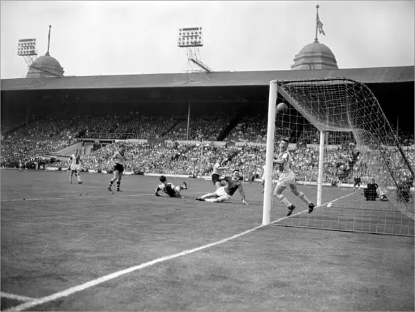 Wolves Norman Deeley Scores the Third Goal: FA Cup Final Victory over Blackburn Rovers