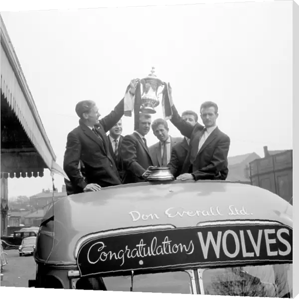 Wolverhampton Wanderers: FA Cup Victory Parade - Slater and Harris Hold the Trophy