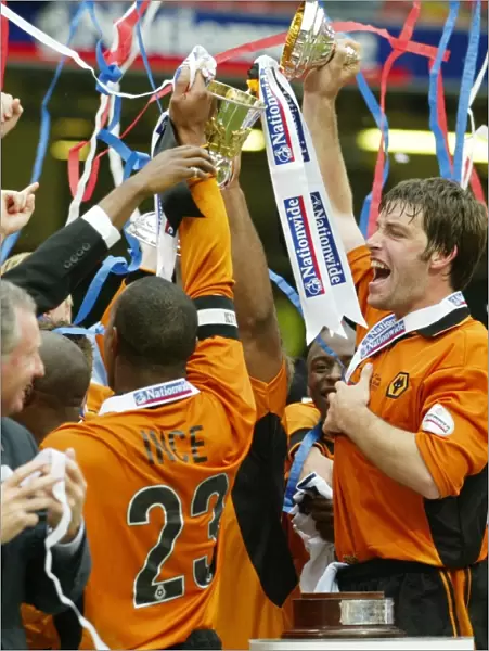 Wolves Paul Ince and Paul Butler Lift the Promotion Trophy: Celebrating Victory over Sheffield United in the Nationwide Division One Play-Off Final