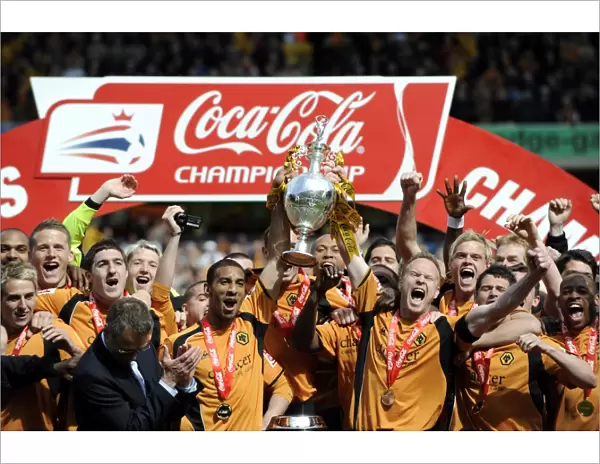 Wolverhampton Wanderers: Celebrating Promotion to Championship with the Trophy (vs Doncaster Rovers, 2008-09)