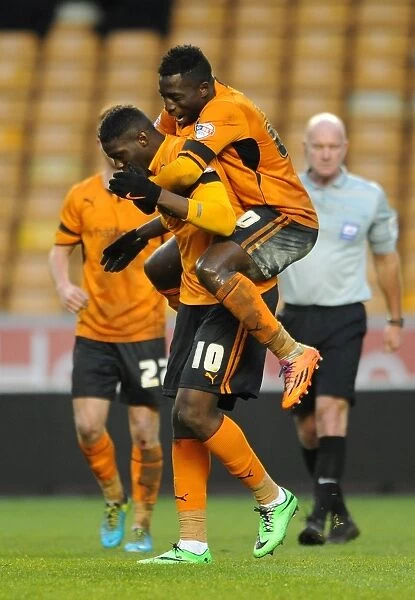 Wolverhampton Wanderers: Bakary Sako and Nouha Dicko Celebrate Goal in Sky Bet League One (January 25, 2014)