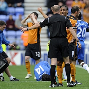 Wolverhampton Wanderers Karl Henry Receives Red Card vs. Wigan Athletic in Barclays Premier League