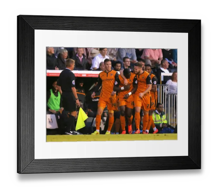 Framed Print : Wolverhampton Wanderers: Bakary Sako's Thrilling Goal and Euphoric Celebration vs Fulham (Sky Bet Championship) Framed Print : Wolverhampton Wanderers: Bakary Sako's Thrilling Goal and Euphoric Celebration vs Fulham (Sky Bet Championship)