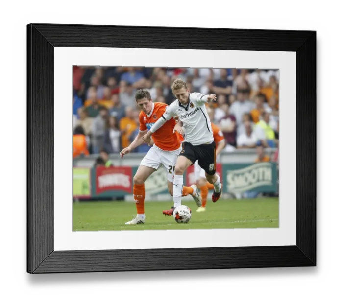 Framed Print : Battle for the Ball: Lundstram vs. Saville - Sky Bet Championship Showdown (Blackpool vs. Wolverhampton Wanderers)