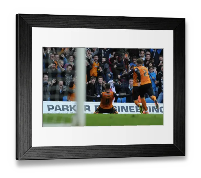 Framed Print : Leon Clarke Scores His Second Goal: Wolverhampton Wanderers vs. Leeds United (Sky Bet Championship)