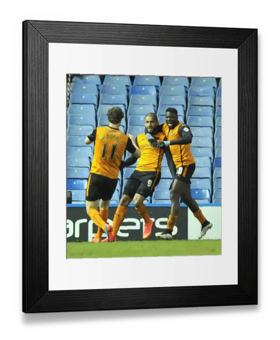 Framed Print : Leon Clarke Scores the Winning Goal for Wolverhampton Wanderers in Sky Bet Championship Match against Sheffield Wednesday (Hillsborough) Framed Print : Leon Clarke Scores the Winning Goal for Wolverhampton Wanderers in Sky Bet Championship Match against Sheffield Wednesday (Hillsborough)