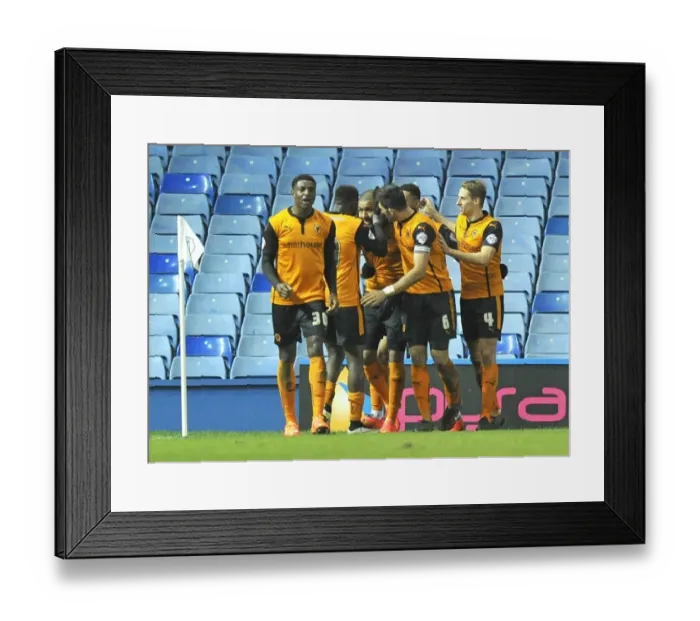 Framed Print : Wolverhampton Wanderers: Leon Clarke Scores the Championship-Winning Goal vs. Sheffield Wednesday (Hillsborough)