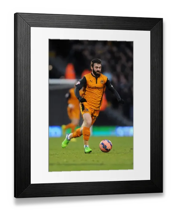 Framed Print : Determined Jack Price: Wolverhampton Wanderers FA Cup Battle at Craven Cottage vs. Fulham
