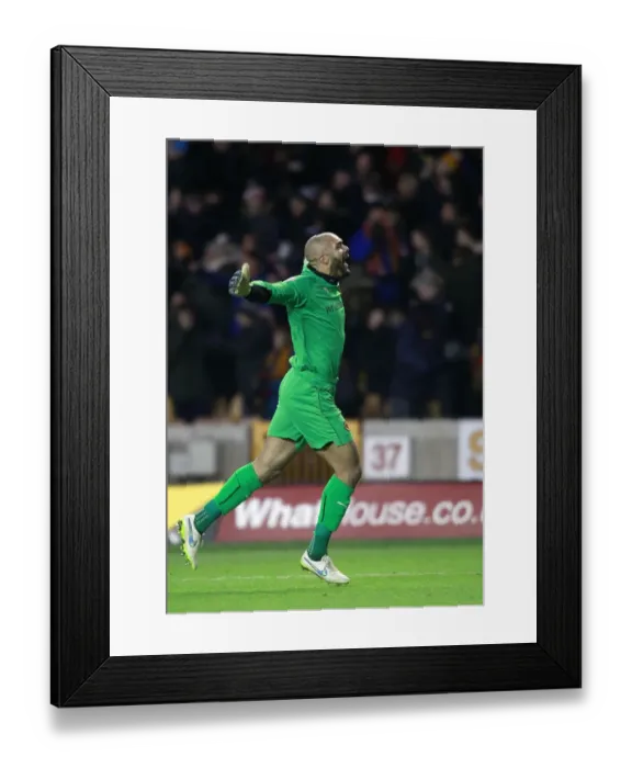 Framed Print : Wolverhampton Wanderers Carl Ikeme Savors Second Goal vs. Blackpool in Sky Bet Championship Framed Print : Wolverhampton Wanderers Carl Ikeme Savors Second Goal vs. Blackpool in Sky Bet Championship
