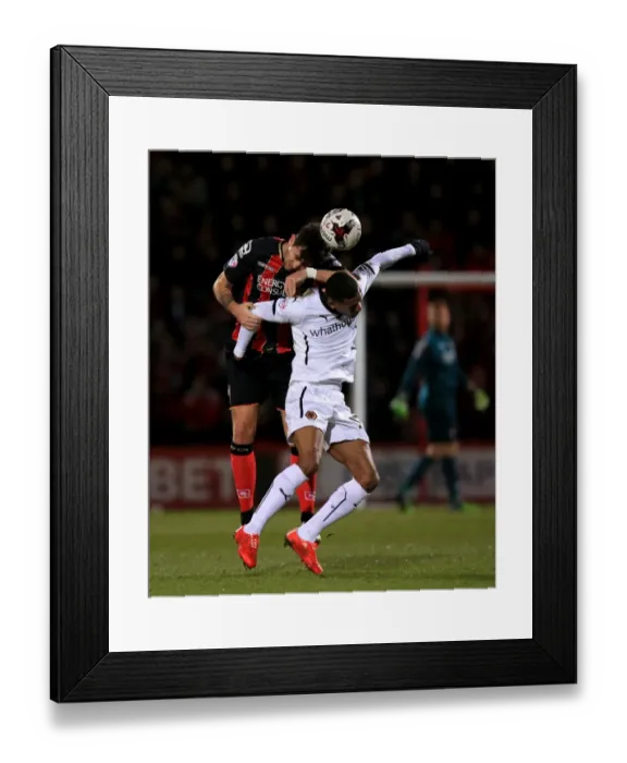 Framed Print : Intense Aerial Battle: Van La Parra vs. Daniels - Wolverhampton Wanderers vs. AFC Bournemouth (Sky Bet Championship) Framed Print : Intense Aerial Battle: Van La Parra vs. Daniels - Wolverhampton Wanderers vs. AFC Bournemouth (Sky Bet Championship)