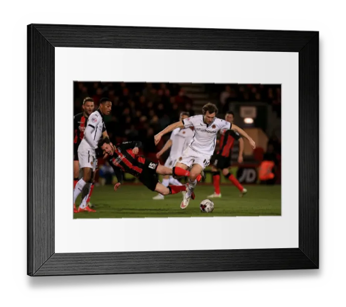 Framed Print : Wolverhampton Wanderers vs AFC Bournemouth: Kevin McDonald Tackles Adam Smith in Sky Bet Championship Clash Framed Print : Wolverhampton Wanderers vs AFC Bournemouth: Kevin McDonald Tackles Adam Smith in Sky Bet Championship Clash