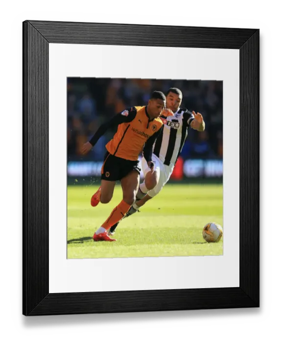 Framed Print : Wolves vs. Watford: Intense Battle Between Rajiv van La Parra and Troy Deeney in Sky Bet Championship Match at Molineux