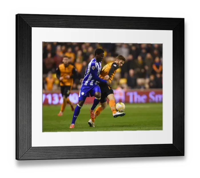 Framed Print : Intense Rivalry: Henry vs. Helan Battle at Molineux - Sky Bet Championship Showdown Framed Print : Intense Rivalry: Henry vs. Helan Battle at Molineux - Sky Bet Championship Showdown