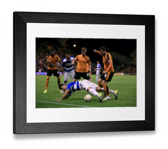 Framed Print : Faurlin vs. Le Fondre: A Championship Rivalry - Wolves vs. Queens Park Rangers Showdown at Molineux