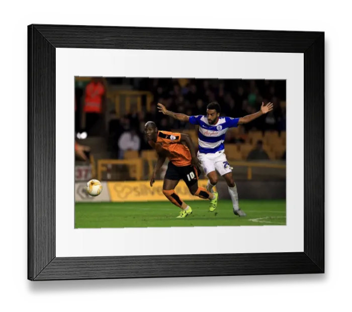 Framed Print : Intense Rivalry: Afobe vs. Perch - Wolves vs. QPR Championship Showdown at Molineux Framed Print : Intense Rivalry: Afobe vs. Perch - Wolves vs. QPR Championship Showdown at Molineux