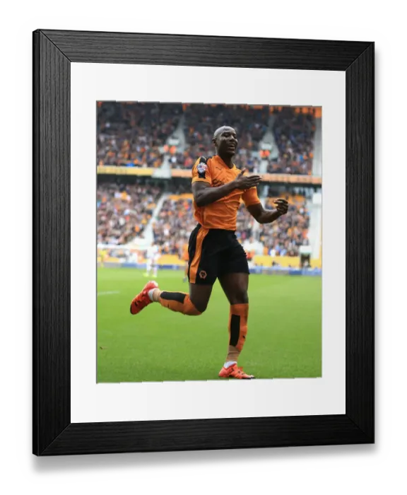 Framed Print : Benik Afobe's Double: Wolves Second Goal vs Huddersfield Town in Sky Bet Championship Framed Print : Benik Afobe's Double: Wolves Second Goal vs Huddersfield Town in Sky Bet Championship