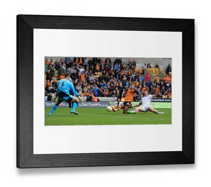 Framed Print : Wolverhampton Wanderers Benik Afobe Scores Third Goal Against Huddersfield Town in Sky Bet Championship Framed Print : Wolverhampton Wanderers Benik Afobe Scores Third Goal Against Huddersfield Town in Sky Bet Championship