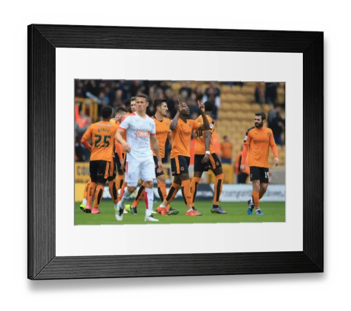 Framed Print : Benik Afobe's Hat-Trick: Wolverhampton Wanderers Victory over Huddersfield Town in Sky Bet Championship Framed Print : Benik Afobe's Hat-Trick: Wolverhampton Wanderers Victory over Huddersfield Town in Sky Bet Championship