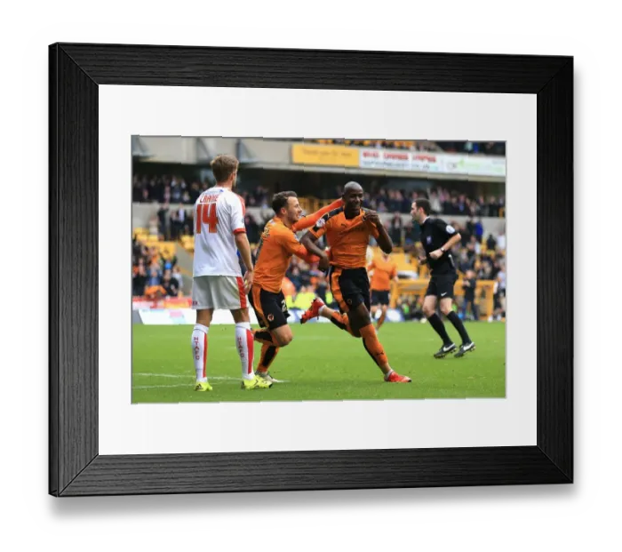 Framed Print : Wolves Benik Afobe and Adam Le Fondre Celebrate Second Goal vs. Huddersfield Town in Sky Bet Championship Framed Print : Wolves Benik Afobe and Adam Le Fondre Celebrate Second Goal vs. Huddersfield Town in Sky Bet Championship