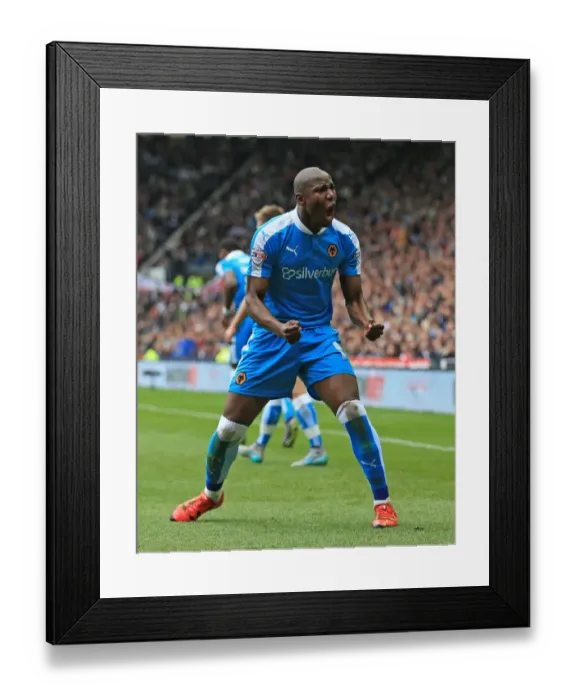 Framed Print : Wolverhampton Wanderers Benik Afobe Scores First Goal in Derby County Showdown (Sky Bet Championship) Framed Print : Wolverhampton Wanderers Benik Afobe Scores First Goal in Derby County Showdown (Sky Bet Championship)