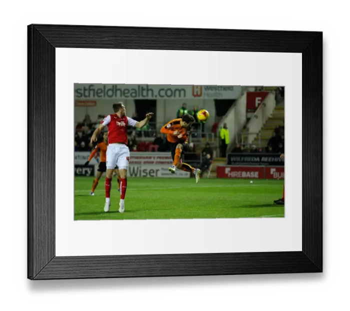 Framed Print : Wolverhampton Wanderers Missed Opportunity: Adam Le Fondre Heads Wide vs. Rotherham United (Sky Bet Championship 2014-15)