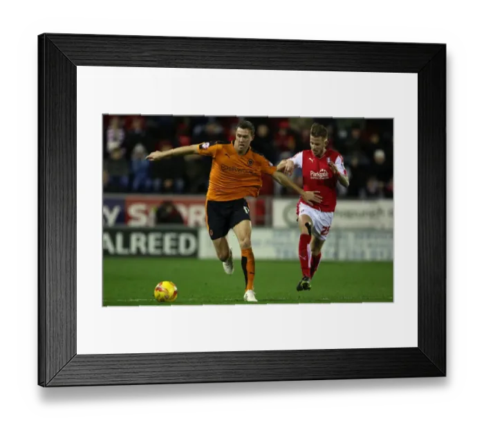 Framed Print : A Tense Clash: Wolverhampton Wanderers vs Rotherham United in the Sky Bet Championship (2014-15) - McDonald vs Hyam