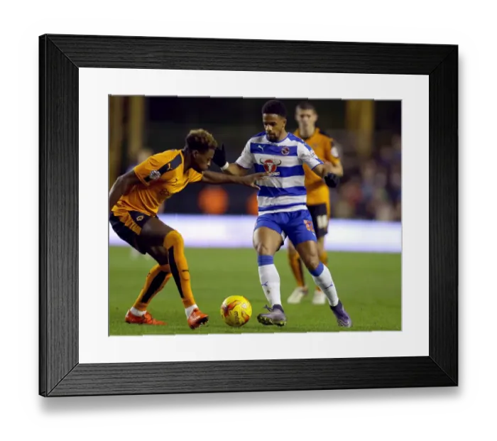 Framed Print : Intense Rivalry: Dom Iorfa vs. Garath McCleary Battle in Wolverhampton Wanderers vs. Reading (Sky Bet Championship, 2014-15)