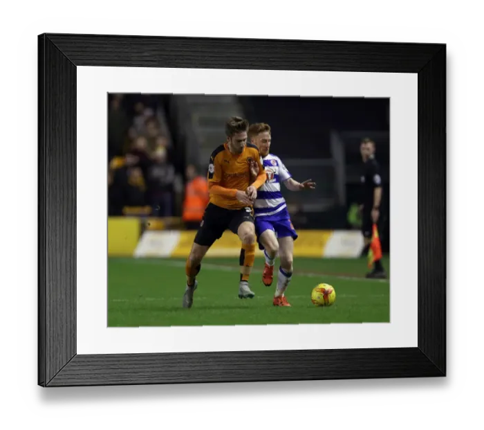 Framed Print : Wolves vs. Reading: Matt Doherty vs. Stephen Quinn - Intense Battle for Supremacy in the Sky Bet Championship (2014-15)