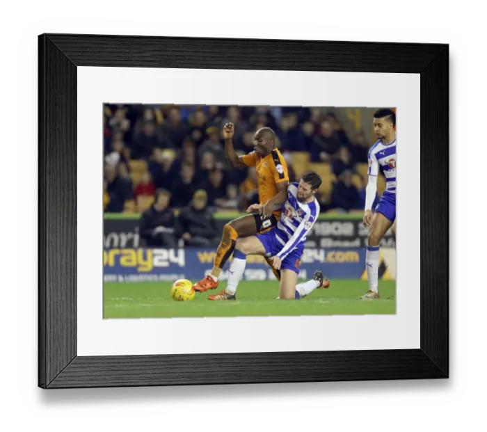 Framed Print : Intense Battle: Benik Afobe vs. Oliver Norwood - Wolverhampton Wanderers vs. Reading (Sky Bet Championship, 2014-15) Framed Print : Intense Battle: Benik Afobe vs. Oliver Norwood - Wolverhampton Wanderers vs. Reading (Sky Bet Championship, 2014-15)