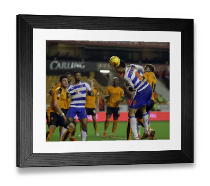 Framed Print : Michael Hector's Header Attempt vs. Wolverhampton Wanderers in Sky Bet Championship (2014-15)