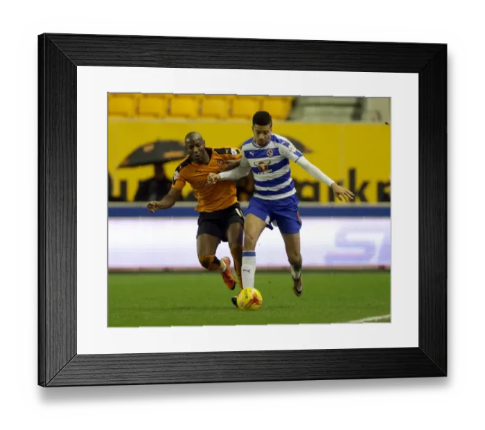 Framed Print : Intense Rivalry: Afobe vs. Hector Battle in Wolverhampton Wanderers vs. Reading (Sky Bet Championship, 2014-15) Framed Print : Intense Rivalry: Afobe vs. Hector Battle in Wolverhampton Wanderers vs. Reading (Sky Bet Championship, 2014-15)