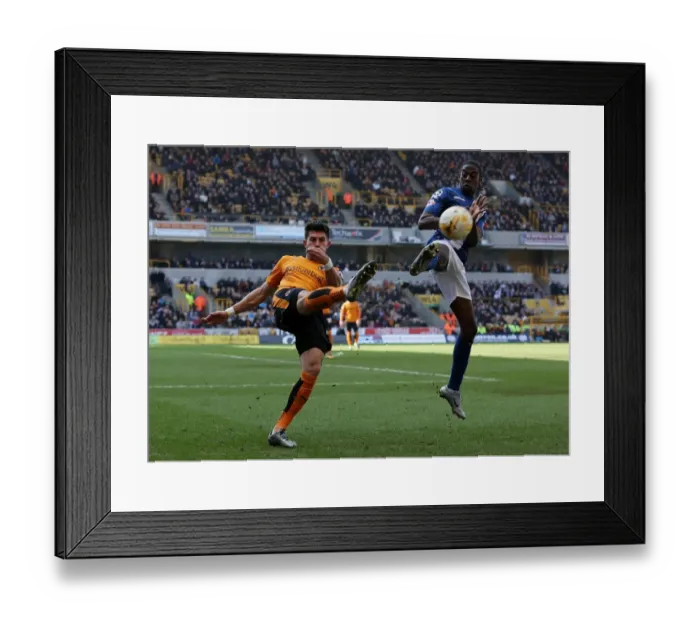 Framed Print : Clash at Molineux: Batth vs. Donaldson in Intense Sky Bet Championship Face-off