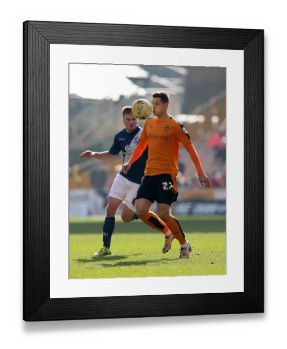 Framed Print : Wolves vs Birmingham City: Intense Battle between Stephen Gleeson and Michal Zyro