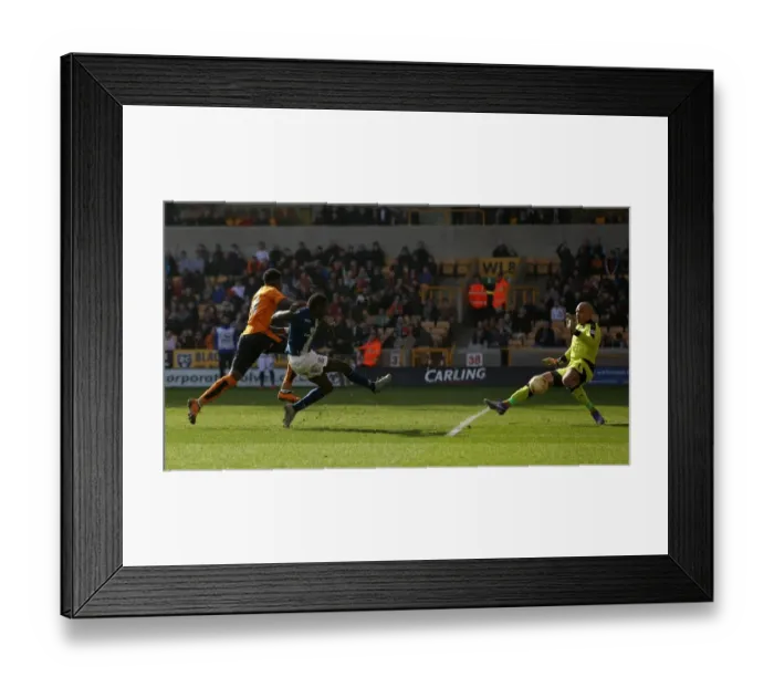 Framed Print : Clash at Molineux: Wolves vs. Birmingham City - Donaldson's Shot Towards Glory