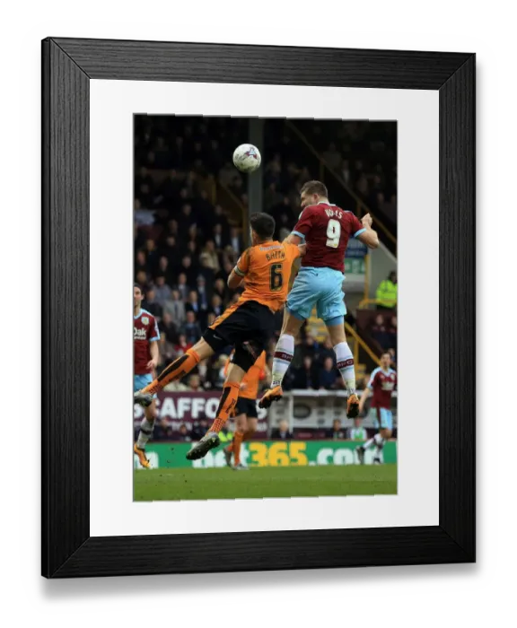 Framed Print : Burnley's Sam Vokes Scores First Goal Against Wolves at Turf Moor - Sky Bet Championship