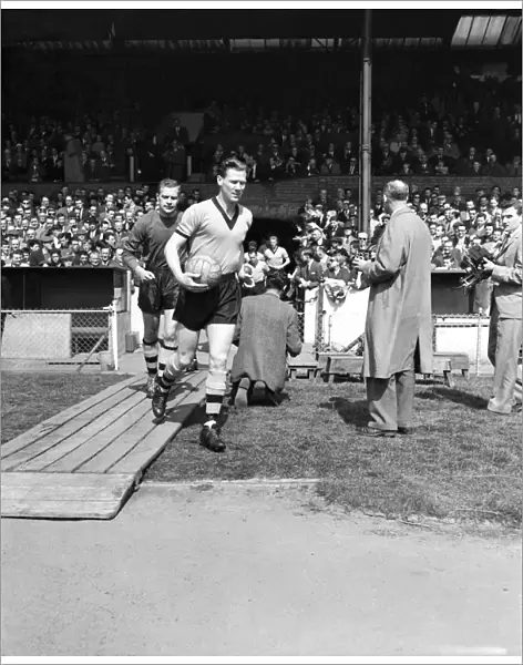Bill Slater and Malcolm Finlayson Leading Wolverhampton Wanderers Out onto the Field