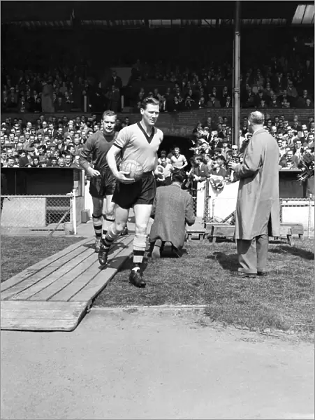 Bill Slater and Malcolm Finlayson Leading Wolverhampton Wanderers Out onto the Field