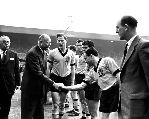 FA Cup Final Victory: Wolves Team Greets The Duke of Gloucester (1960)