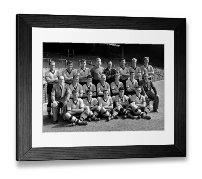 Framed Print : Wolves Squad: Manager Stanley Cullis with Team Members and Backroom Staff, 1950s Framed Print : Wolves Squad: Manager Stanley Cullis with Team Members and Backroom Staff, 1950s