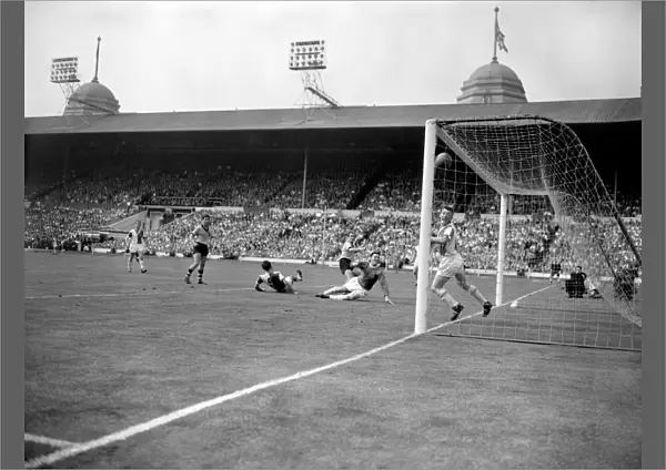 Wolves Norman Deeley Scores the Third Goal: FA Cup Final Victory over Blackburn Rovers