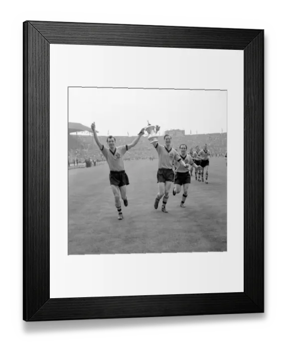 Framed Print : Triumphant Wolves: Clamp, Slater and Deeley Celebrate FA Cup Victory