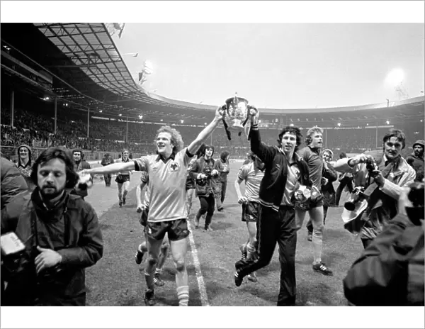 Wolves and Forest Players Andy Gray and Colin Brazier Celebrate League Cup Victory