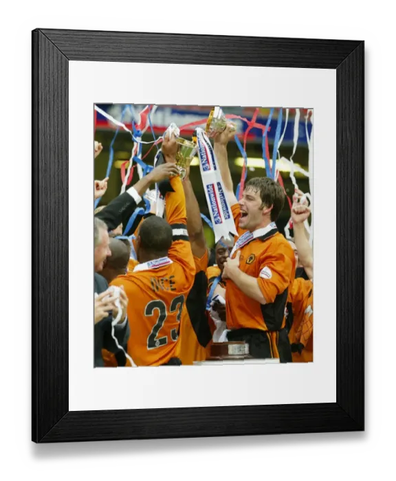 Framed Print : Wolves Paul Ince and Paul Butler Lift the Promotion Trophy: Celebrating Victory over Sheffield United in the Nationwide Division One Play-Off Final Framed Print : Wolves Paul Ince and Paul Butler Lift the Promotion Trophy: Celebrating Victory over Sheffield United in the Nationwide Division One Play-Off Final