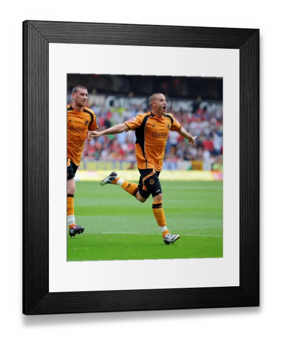 Framed Print : Michael Kightly, Wolves vs Nottingham Forest, 30  /  8  /  08