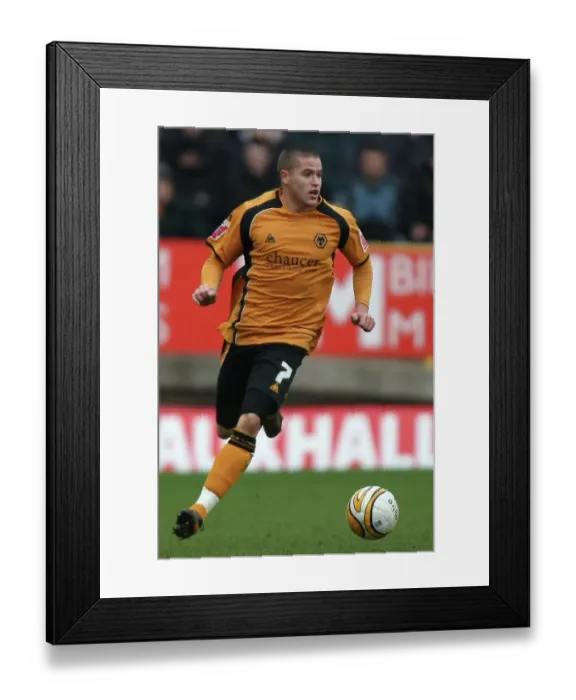 Framed Print : Michael Kightly, Wolves vs Watford, 31  /  1  /  09