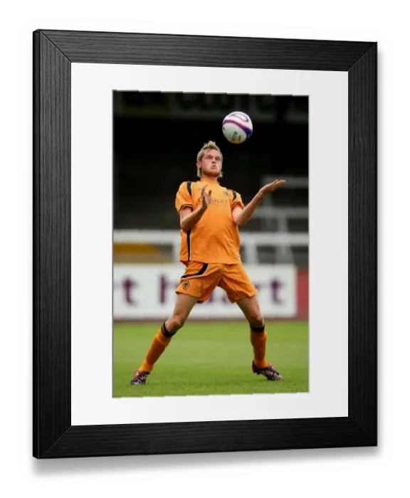 Framed Print : Richard Stearman: A Young Star Emerges in Wolves Victory over Hereford United (16 / 07 / 08)
