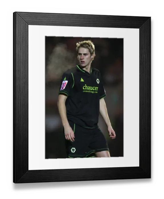 Framed Print : David Edwards, Blackpool vs Wolves, 28  /  12  /  08
