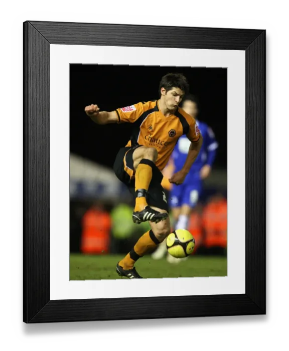 Framed Print : George Friend in Action: Birmingham City vs. Wolverhampton Wanderers (January 13, 2009)