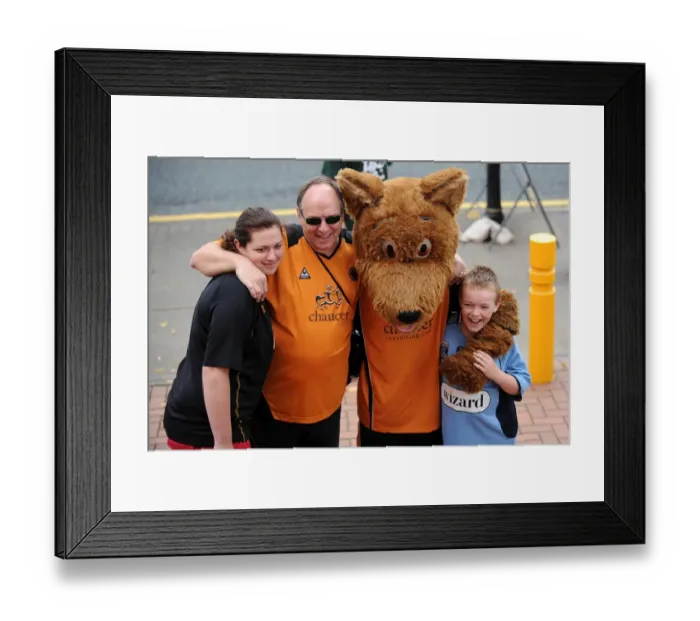 Framed Print : Wolfie with fans Framed Print : Wolfie with fans