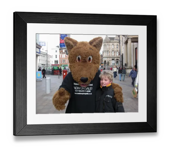 Framed Print : Wolverhampton Wanderers: Introducing the New Wolfie & Wendy Prepaid Card Framed Print : Wolverhampton Wanderers: Introducing the New Wolfie & Wendy Prepaid Card